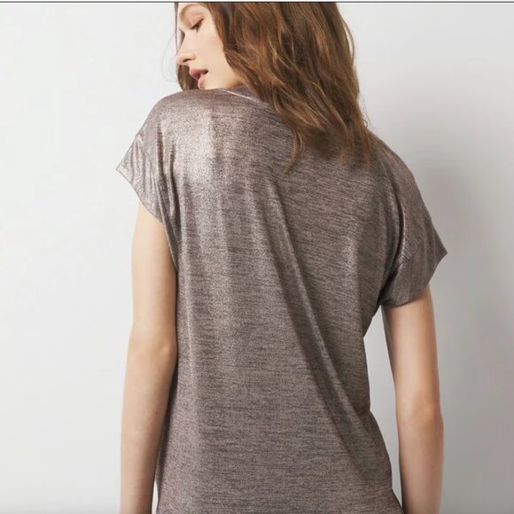 WHBM Power Tee Size Medium Gray Marl - Bisou Foil - Picture 4 of 8